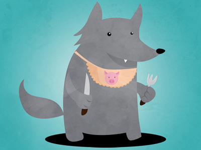 Lobo estás ahí? character children illustration pig texture vector wolf