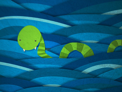 Seamonster illustration mosnter paper sea textures vectors