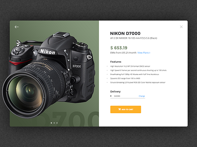 DSLR Card Layout camera card dslr ecommerce nikon product purchase ui web