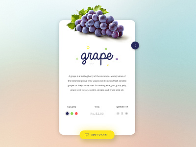Grape Card Design card cart grape illustrator material photoshop product rebound ui