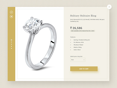 E-Commerce Shop - DailyUi #012 card cart daily ui e commerce flat gold jewellery product shop ui