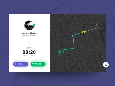 Location Tracker - #dailyui #020 app cab card dailyui driver location location tracker track ui