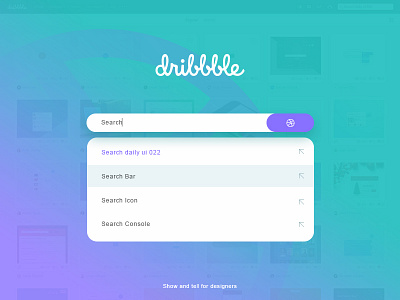 Search - UI for Dribbble #dailyui #022 dailyui dribbble gradient minimal search search bar shadow ui