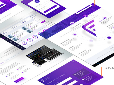 Fusion Market - WIP fusion gradient interactive landing page market mockup modern purple shadows stock