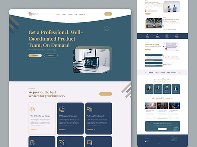 IT Firm Web Landing Page 3d aesthetic branding concept design glass morphism interface it landing page logo minimal ui web design website