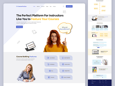 E-Learning SaaS Landing Page (Re-Design) 3d appifylab concept course design e learning illustration interface re design saas ui website