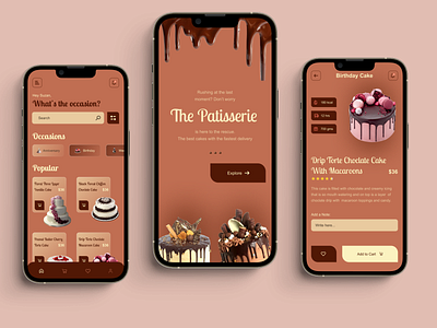 Cake Shop Delivery App Design 3d app cake shop concept delivery app design illustration interface ui