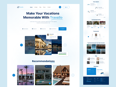 Hotel Listing Landing Page Web Design