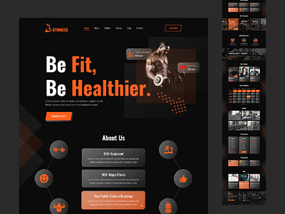 Fitness Landing Page 3d branding concept design fitness gym health illustration interface logo ui ux website