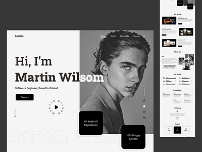 Portfolio Website Landing Page 3d app branding concept design illustration interface logo portfolio ui ux vector web website