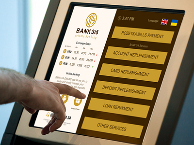 BANK 3/4 Self-Service Terminal bank banking cash in flat internet kiosk online payment self service service terminal