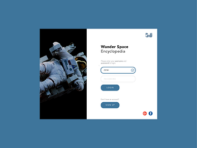 Wander Space Encyclopedia - Landing Page app design icon illustration landing page login page logo minimal design ui ux