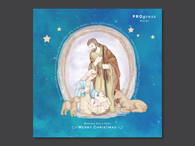 The Birth of Christ christmas e card graphic design illustration seasons greetings