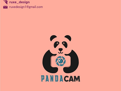 Panda and camera logo concept