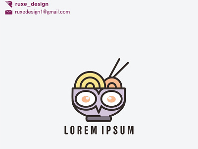 Ramen owl logo concept