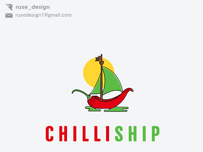 Chilli ship logo concept