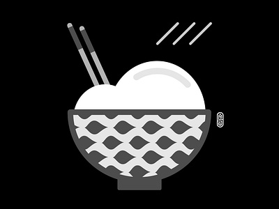 Rice Bowl blackandwhite design icon illustration vector