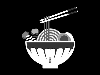 Noodles blackandwhite design icon illustration vector