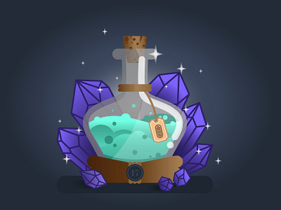 Magic Potion crystals design game illustration magic potion vector
