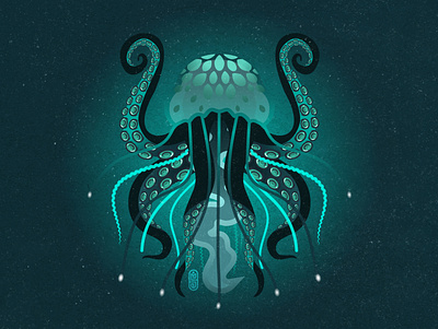 Deep Sea Creature creature deepsea design graphic design green illustration vector