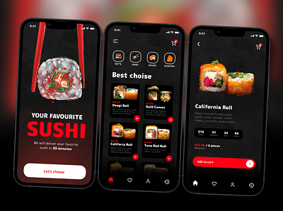 Sushi Delivery App For Local Company app design figma graphic design ui uiux ux