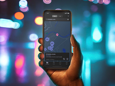 "City+": the life of your city in a mobile application bright background city online concept dark mode design environment home screen icons interface invite ios iphone x map mobile app mobile design online result search tab bar ui