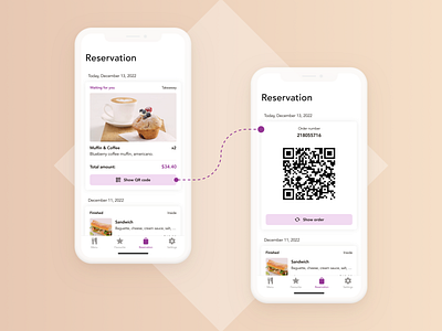 Coffee Shop mobile app - Part 3 app coffee design food healthy interface ios iphone light theme list meal mobile app mobile design mobile ui order qr code reservation shop takeaway ui