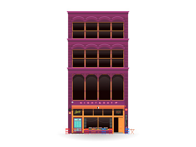 Night & Day Cafe architecture bar building illustration club drawing illustration illustrator manchester music music venue neon neon sign night and day nightlife northern quarter poster vector