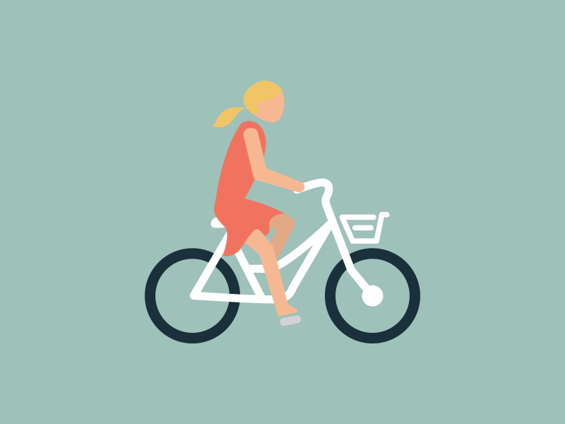 Blonde Riding Bike animation bicycle bike gif illustration illustrator movement vector