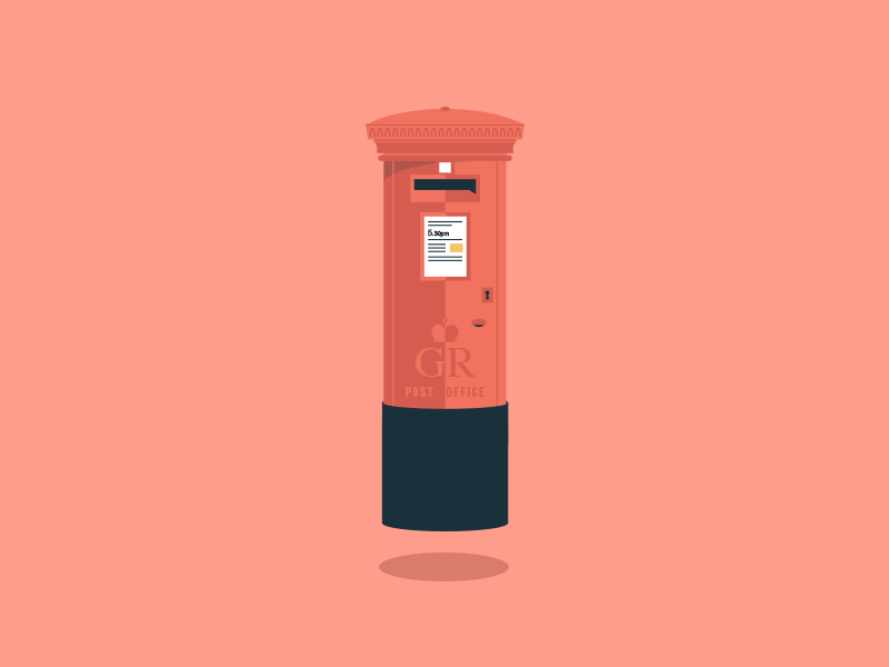 Ghost-Box animation bounce float gif illustration illustrator mail movement post postbox royal vector