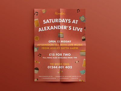 Saturdays at Alexander's Live - Poster Design bar design event flyer illustration live music poster print promotion vector