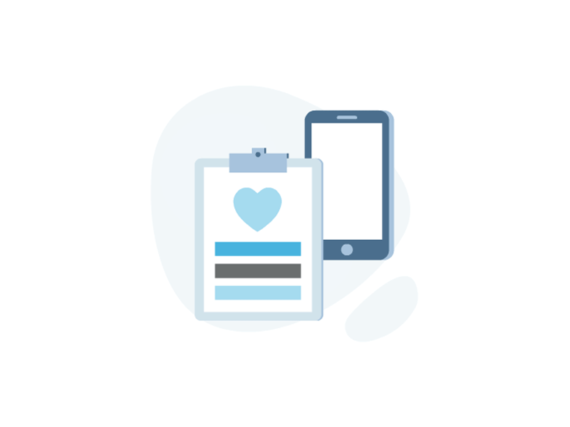 Healthcare agency animation app clipboard design health healthcare heart icons illustration phone vector