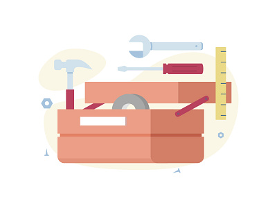 Toolbox build dev hammer icon illustration illustrator logo screwdriver spanner toolbox tools vector