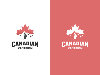 Canadian Vacation brand canada canadian flag illustration illustrator logo logomark maple maple leaf mountains vacation vector