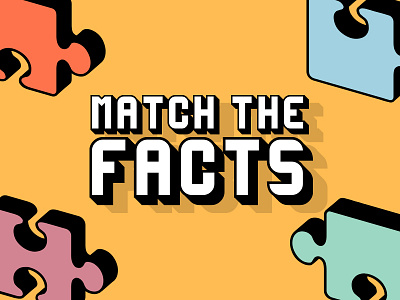 Match the Facts app brand facts game geometric jigsaw jigsaw puzzle logo logomark match puzzle vector