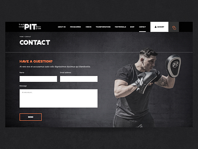 The Pit Gym - Contact page boxer boxing contact contact page exercise form gym landing page personal trainer sport texture ui ux web design website