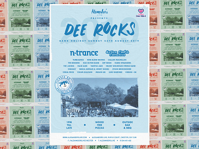 Dee Rocks 2019 beer garden blue brand celebration dance design event flyer illustration illustrator logo music ntrance poster print texture typography vector venue