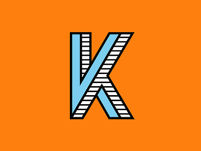 K 36daysoftype brand depth design icon illusion illustration illustrator k letter lettering logo logomark orange stripe stripes texture type typography vector