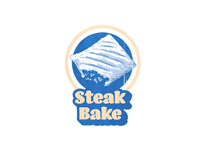 Steak Bake bake design drawing food illustration greggs half tone icon illustration illustrator logo pastry pasty poster retro stamp steak steak bake texture typography vector