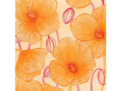 Pattern Calendar 2020 // July design floral flower hand drawn illustration pattern pattern design traditional art watercolor