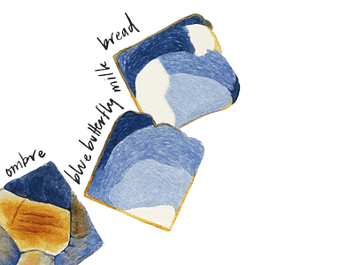 Bodacious Blues // Bread design food food illustration hand drawn handwriting illustration traditional art watercolor