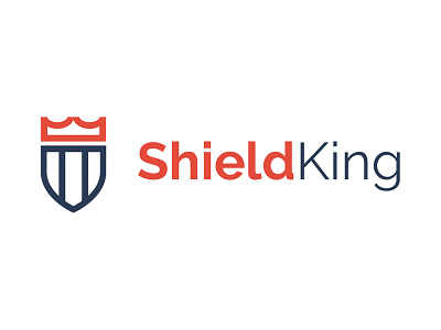 Shieldking crown flat logo mark security shield
