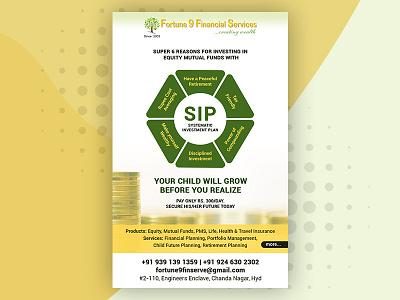 Fortune 9 Financial_Flyer Design design finance business flat flyer graphicdesign inspiration poster service