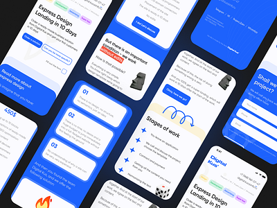 A mobile version of the site for a digital studio app branding design figma graphic design icon illustration ios logo minimal typography ui ux vector web web design website