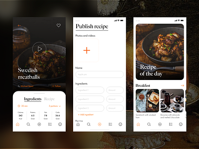 Free UX/UI kit : Recipe app app app design food food app form free kit publish ui ux