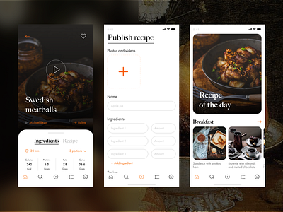 Free UX/UI kit : Recipe app