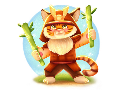 The tiger-samurai character app brand branding character character design graphic design icon illustration illustrator logo photoshop print procreate tiger typography