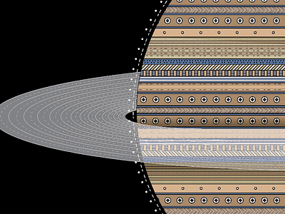 Saturn Illustration geometric line pattern planet project solarsystem space vector