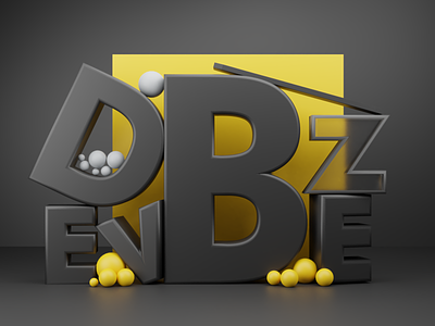Abstract Text Design 3d blender branding design devbez motion graphics