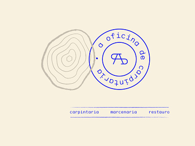 OFICINA DE CARPINTARIA branding logo logotype symbol woodring woodshop woodworker